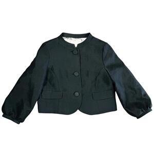 ERIN FETHERSTON for Target    Size S    BLACK  Brocade CROP JACKET + 3/4 Sleeves